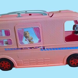 Vintage Barbie Pink Toy Camper Van